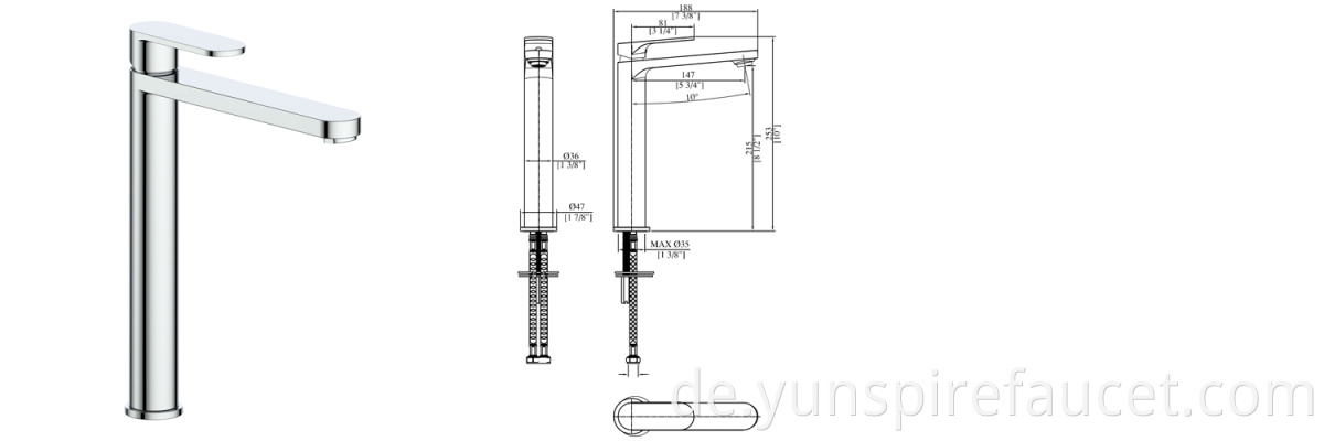 high raised basin tap